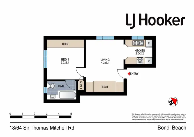 Floorplan of Homely apartment listing, 18/64 Sir Thomas Mitchell Road, Bondi Beach NSW 2026