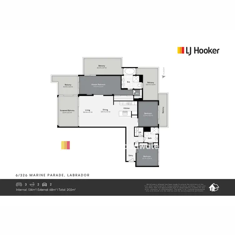 Floorplan of Homely apartment listing, 6/326-342 Marine Parade, Labrador QLD 4215