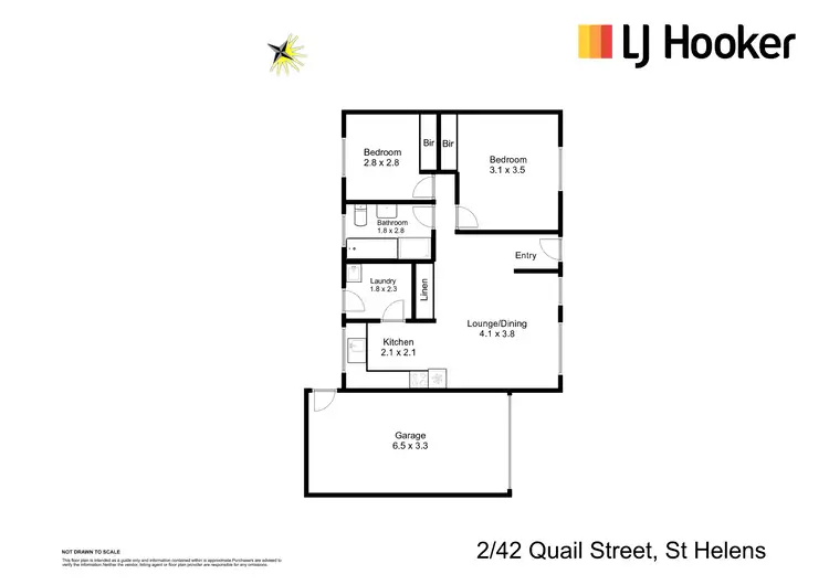 Floorplan of Homely unit listing, Unit 2/42 Quail Street, St Helens TAS 7216