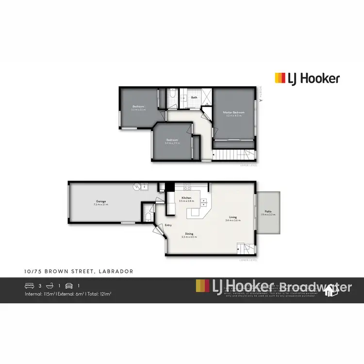 Floorplan of Homely townhouse listing, 10/75 Brown Street, Labrador QLD 4215