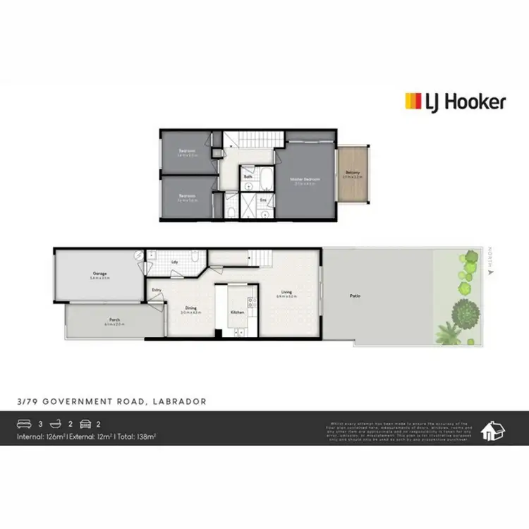 Floorplan of Homely townhouse listing, 3/79 Government Road, Labrador QLD 4215