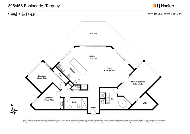 Floorplan of Homely unit listing, Unit 305/468 Esplanade, Torquay QLD 4655