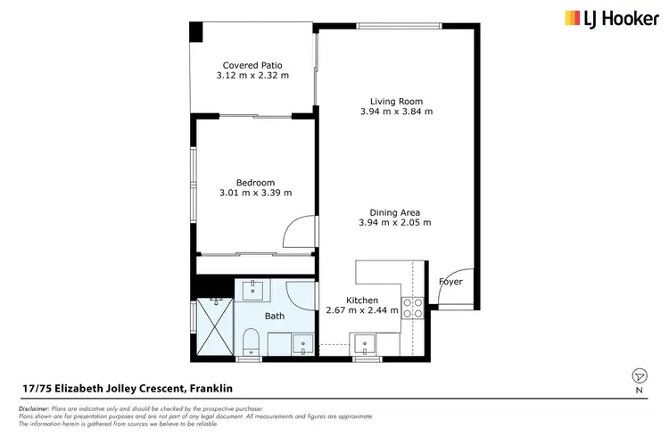 Floorplan of Homely unit listing, 17/75 Elizabeth Jolley Crescent, Franklin ACT 2913