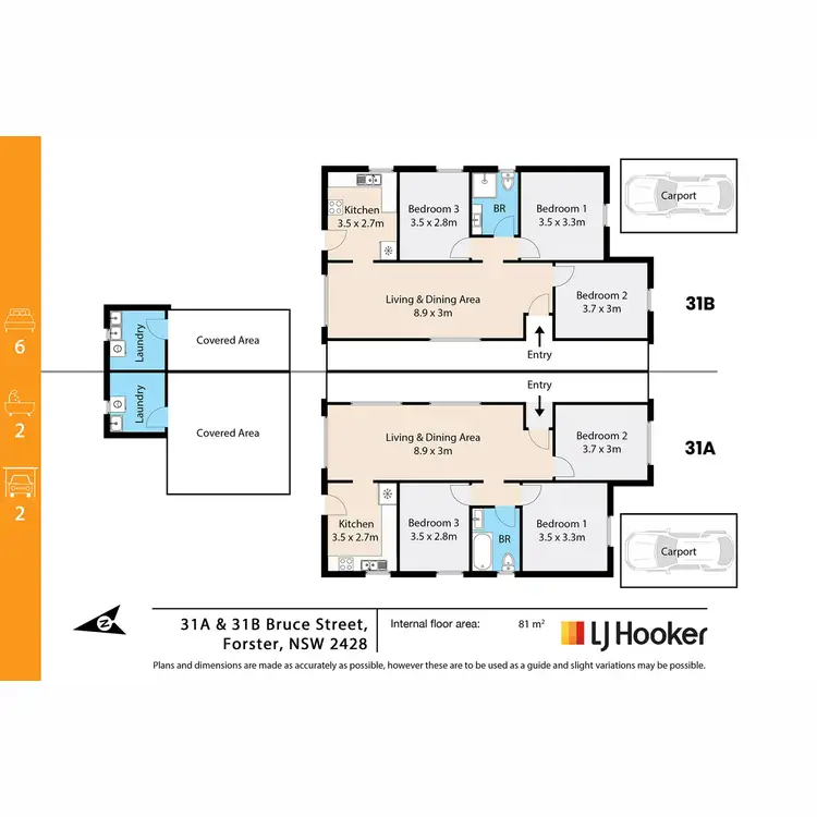 Floorplan of Homely house listing, 31a & 31b Bruce Street, Forster NSW 2428