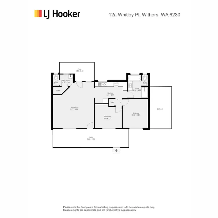 Floorplan of Homely unit listing, 12A Whitley Place, Withers WA 6230