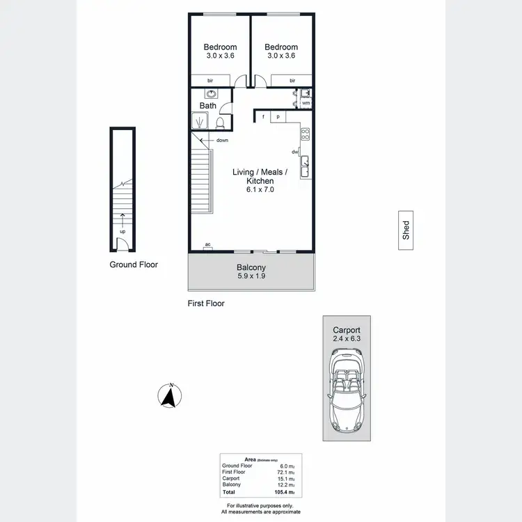 Floorplan of Homely apartment listing, 102/5 John Street, Flinders Park SA 5025
