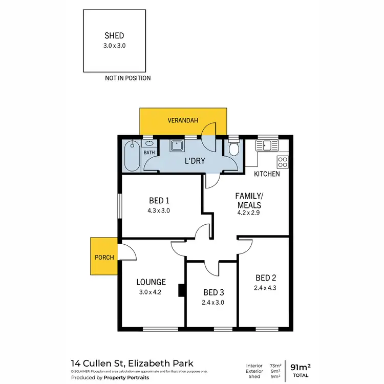 Floorplan of Homely house listing, 14 Cullen Street, Elizabeth Park SA 5113