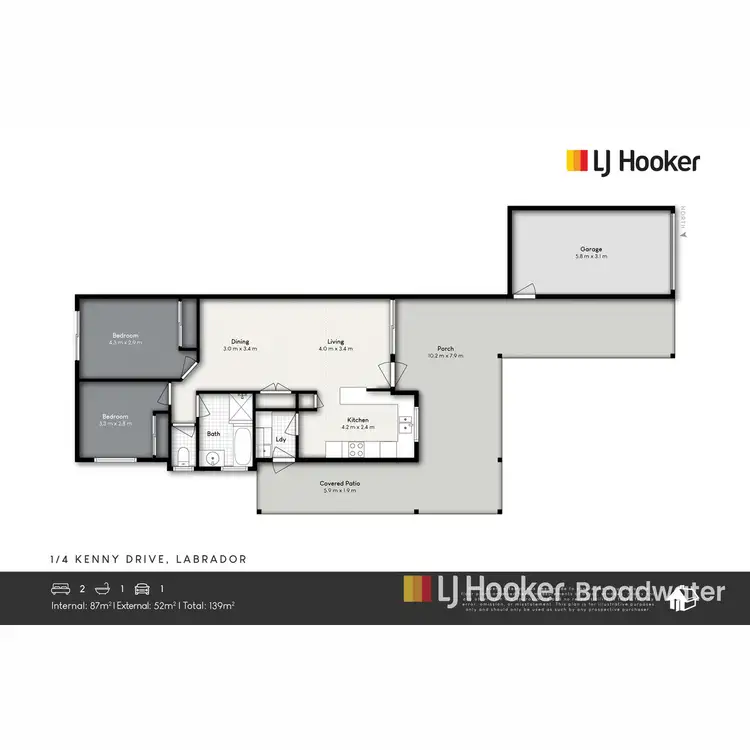 Floorplan of Homely semi-detached listing, 1/4 Kenny Drive, Labrador QLD 4215