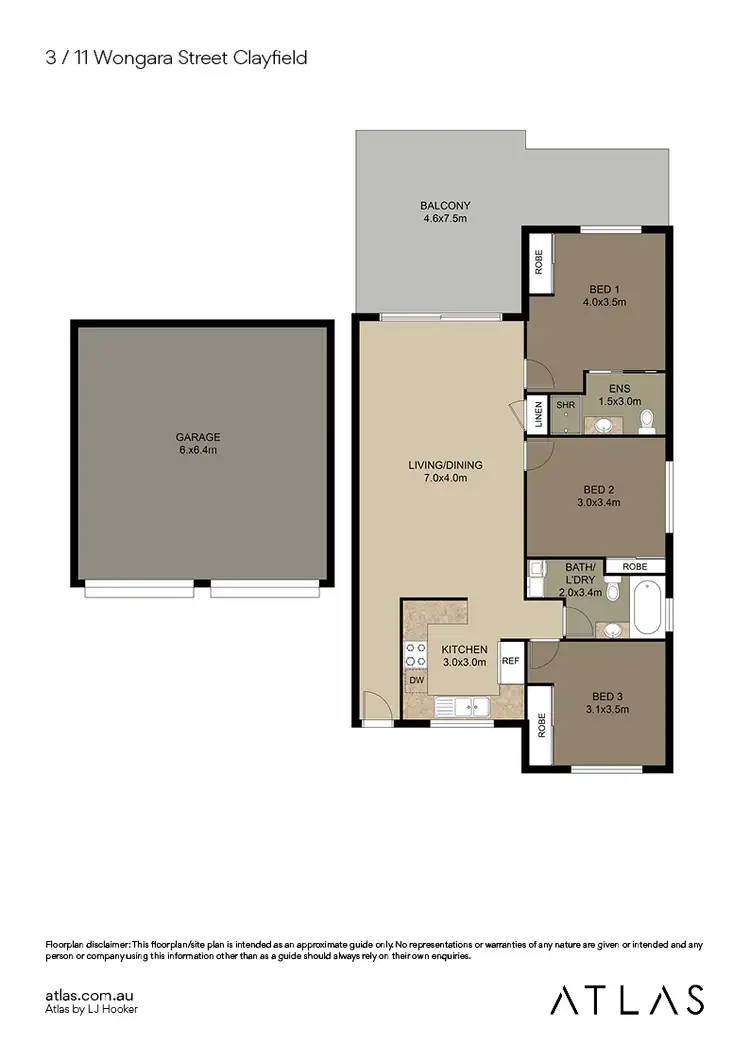 Floorplan of Homely apartment listing, 3/11 Wongara Street, Clayfield QLD 4011