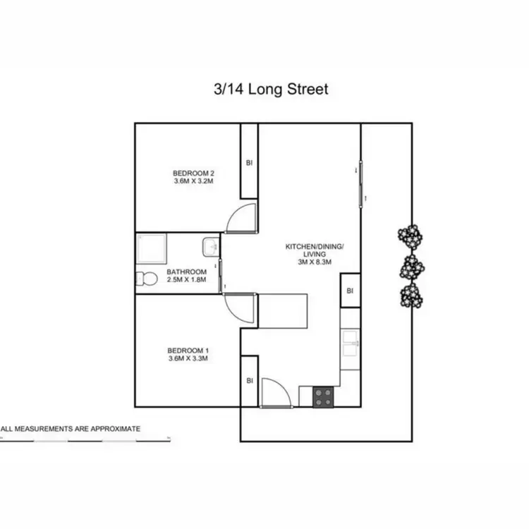 Floorplan of Homely unit listing, 3/14 Long Street, Iluka NSW 2466