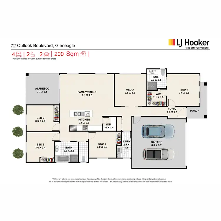 Floorplan of Homely house listing, 72 Outlook Boulevard, Gleneagle QLD 4285