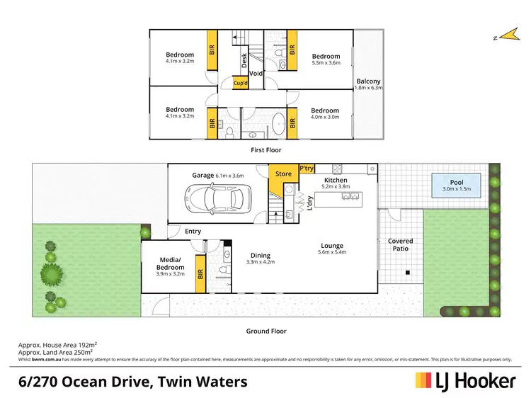 Floorplan of Homely house listing, 6/270 Ocean Drive, Twin Waters QLD 4564