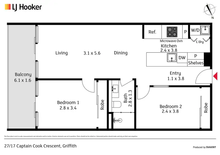 Floorplan of Homely apartment listing, 27/17 Captain Cook Crescent, Griffith ACT 2603