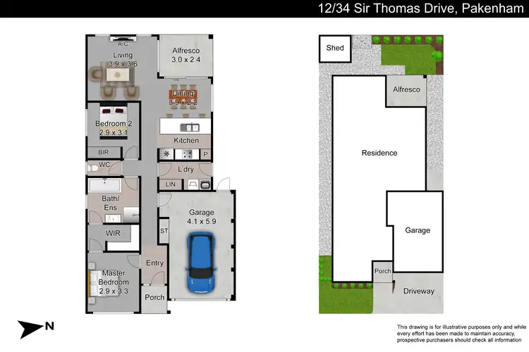 Floorplan of Homely unit listing, 12/34 Sir Thomas Drive, Pakenham VIC 3810