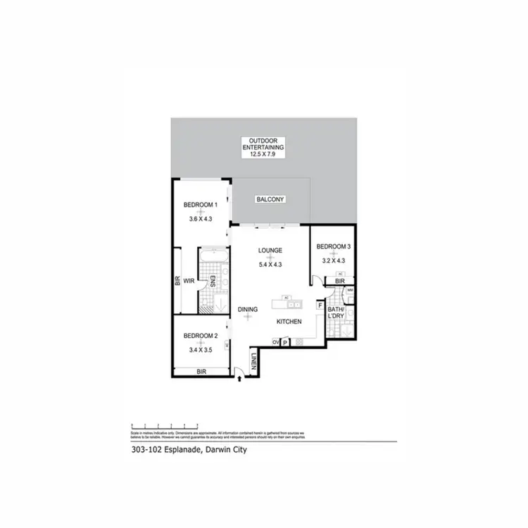 Floorplan of Homely apartment listing, 303/102 The Esplanade, Darwin City NT 800