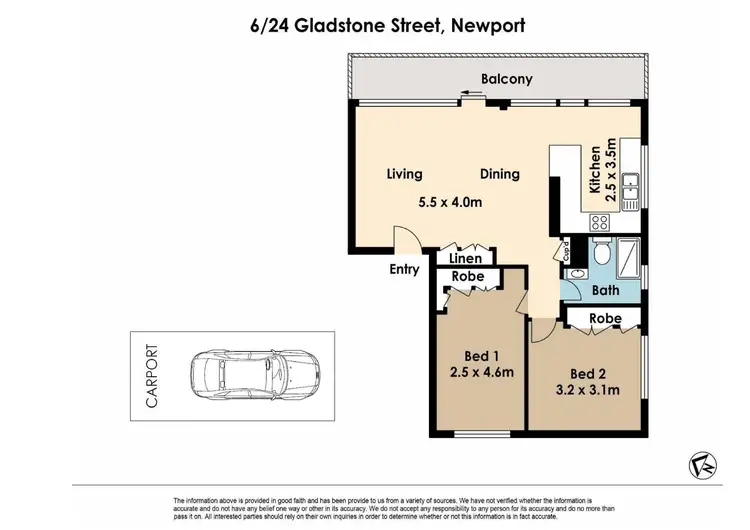 Floorplan of Homely unit listing, 6/24 Gladstone Street, Newport NSW 2106