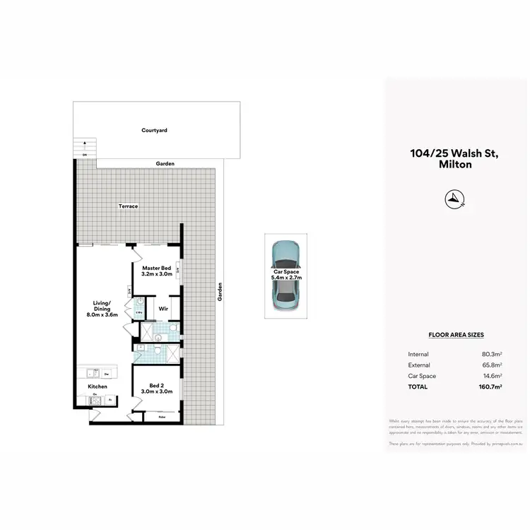 Floorplan of Homely apartment listing, 104/25 Walsh Street, Milton QLD 4064