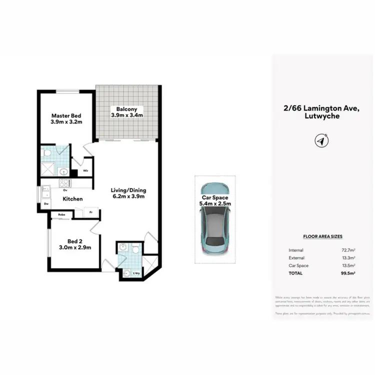 Floorplan of Homely unit listing, 2/66 Lamington Avenue, Lutwyche QLD 4030
