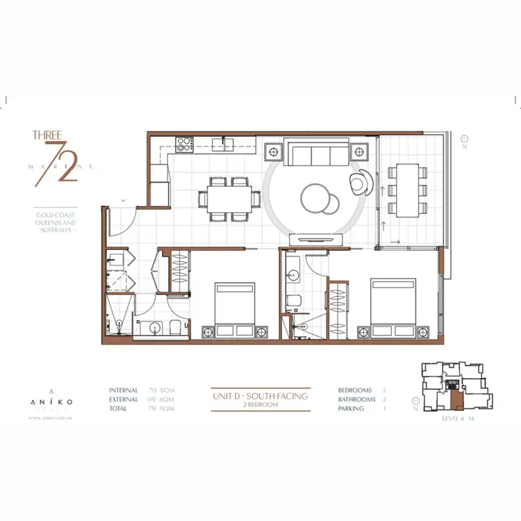 Floorplan of Homely apartment listing, 904/372 Marine Parade, Labrador QLD 4215