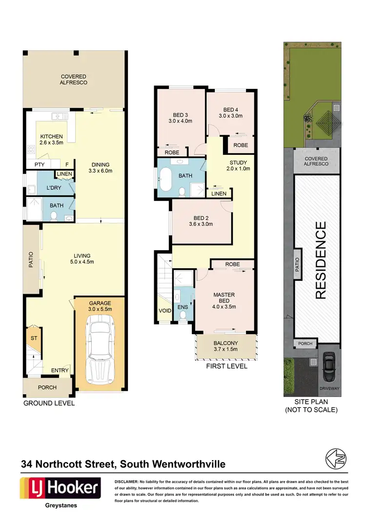 Floorplan of Homely semi-detached listing, 34 Northcott Street, South Wentworthville NSW 2145