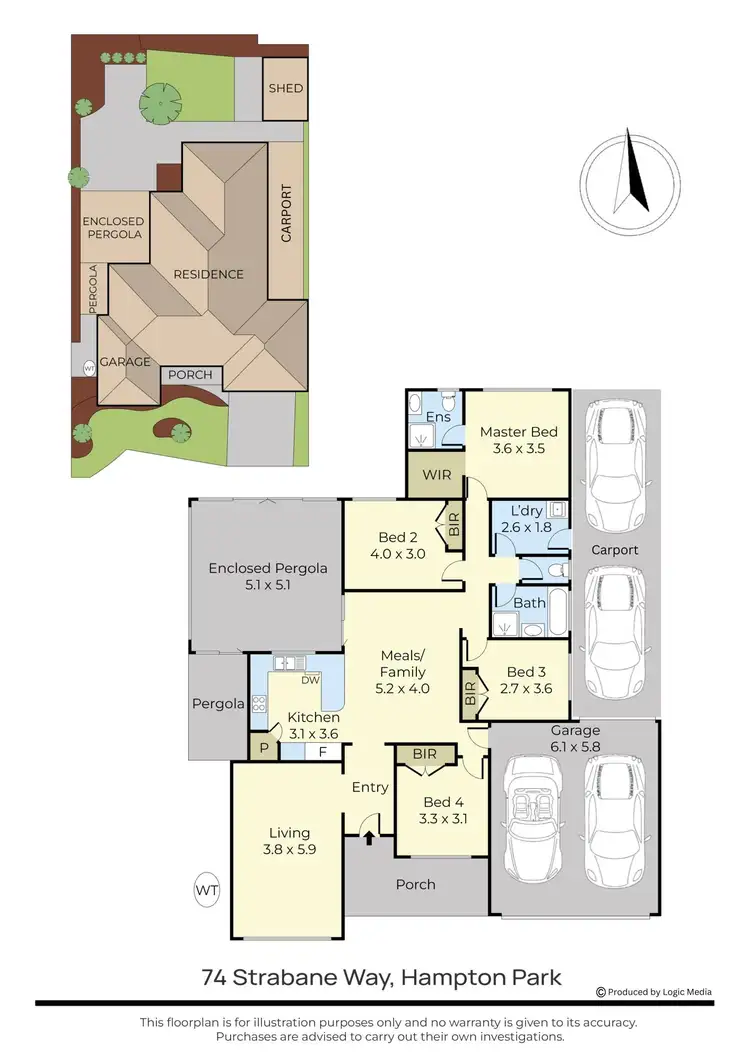 Floorplan of Homely house listing, 74 Strabane Way, Hampton Park VIC 3976