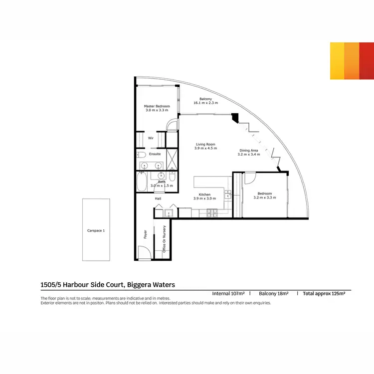 Floorplan of Homely apartment listing, 1505/5 Harbour Side Court, Biggera Waters QLD 4216