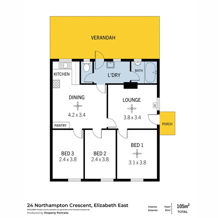 Floorplan of Homely house listing, 24 Northampton Crescent, Elizabeth East SA 5112