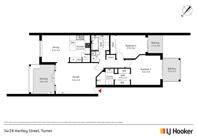 Floorplan of Homely apartment listing, 34/28 Hartley Street, Turner ACT 2612