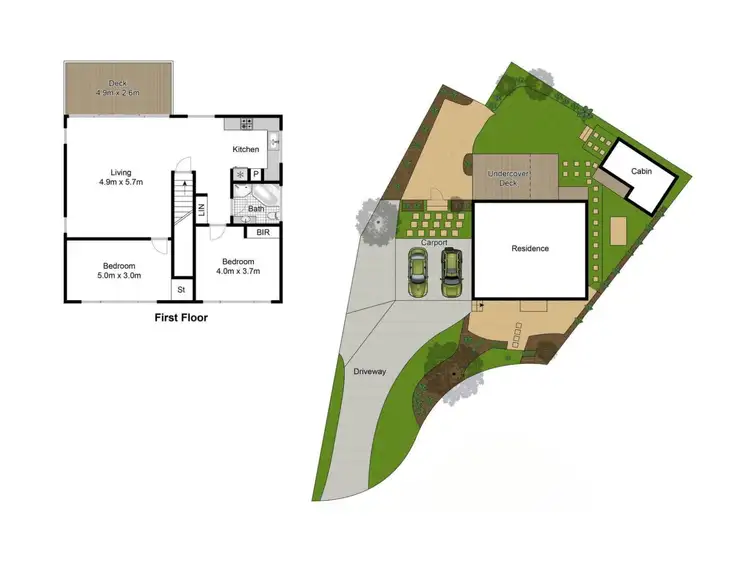 Floorplan of Homely semi-detached listing, Upper 1 Neweena Place, Avalon Beach NSW 2107
