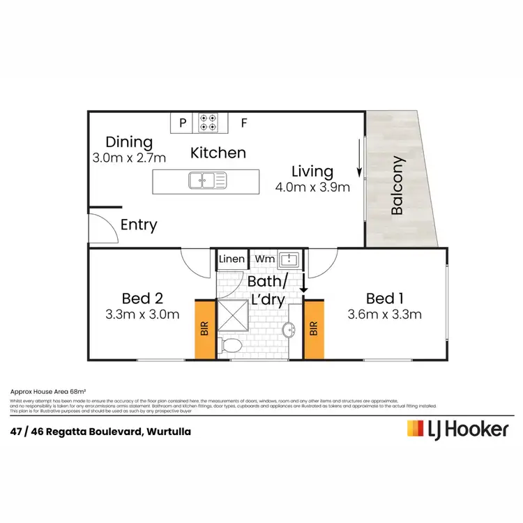Floorplan of Homely unit listing, 47/46 Regatta Boulevard, Wurtulla QLD 4575