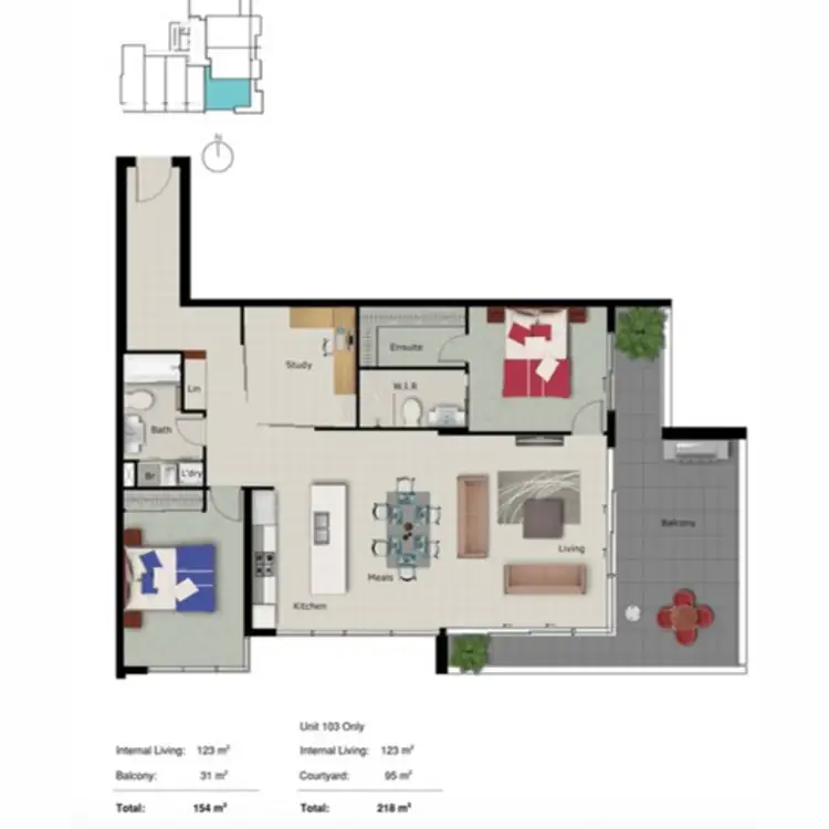 Floorplan of Homely apartment listing, 704/378 Marine Parade, Labrador QLD 4215