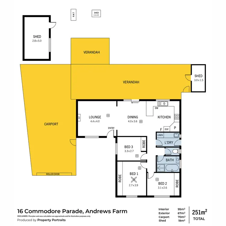 Floorplan of Homely house listing, 16 Commodore Parade, Andrews Farm SA 5114