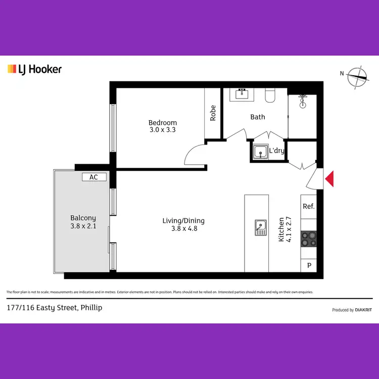 Floorplan of Homely apartment listing, 177/116 Easty Street, Phillip ACT 2606