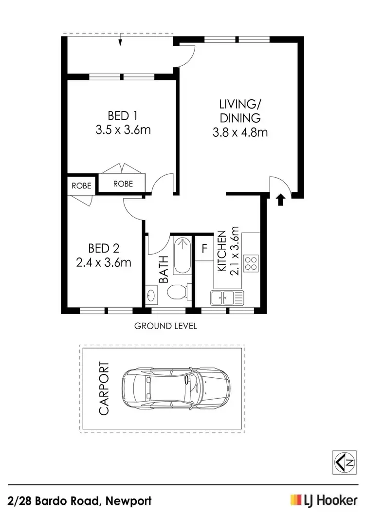 Floorplan of Homely apartment listing, 2/28 Bardo Road, Newport NSW 2106