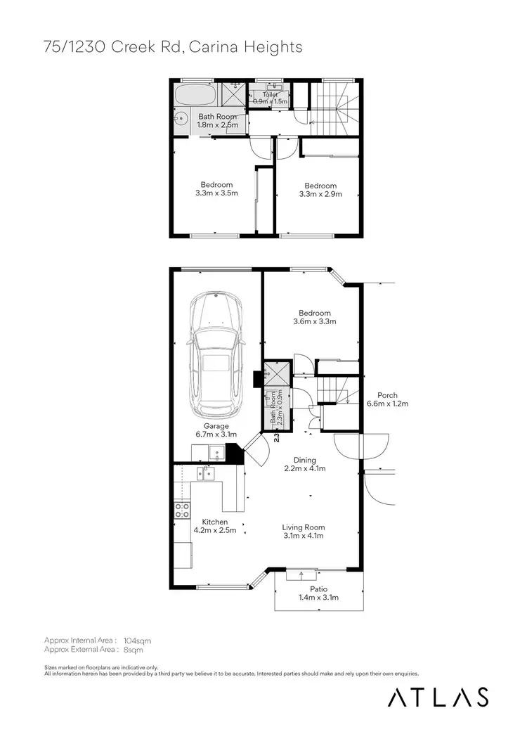 Floorplan of Homely townhouse listing, 75/1230 Creek Road, Carina Heights QLD 4152