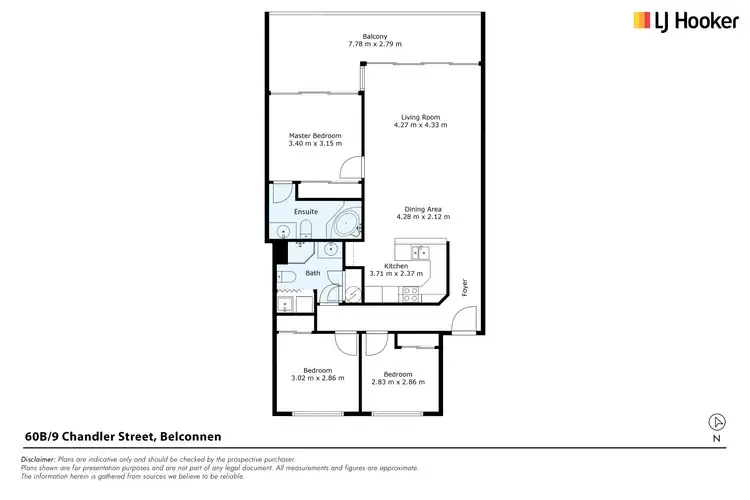 Floorplan of Homely unit listing, 60B/9 Chandler Street, Belconnen ACT 2617