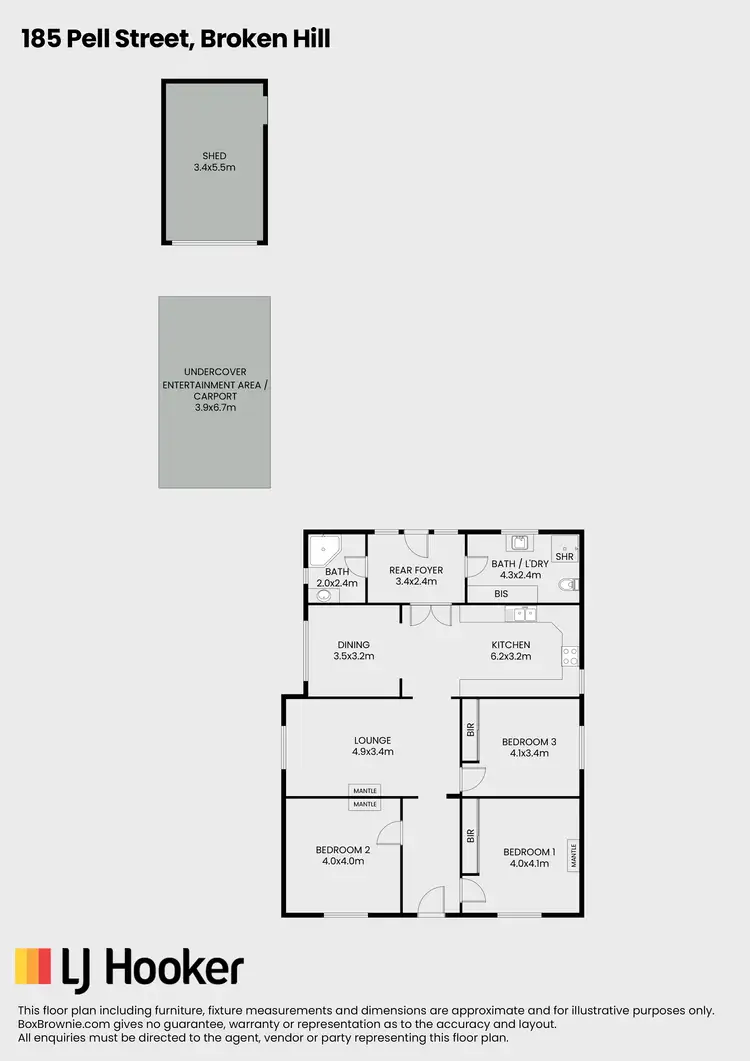 Floorplan of Homely house listing, 185 Pell Street, Broken Hill NSW 2880