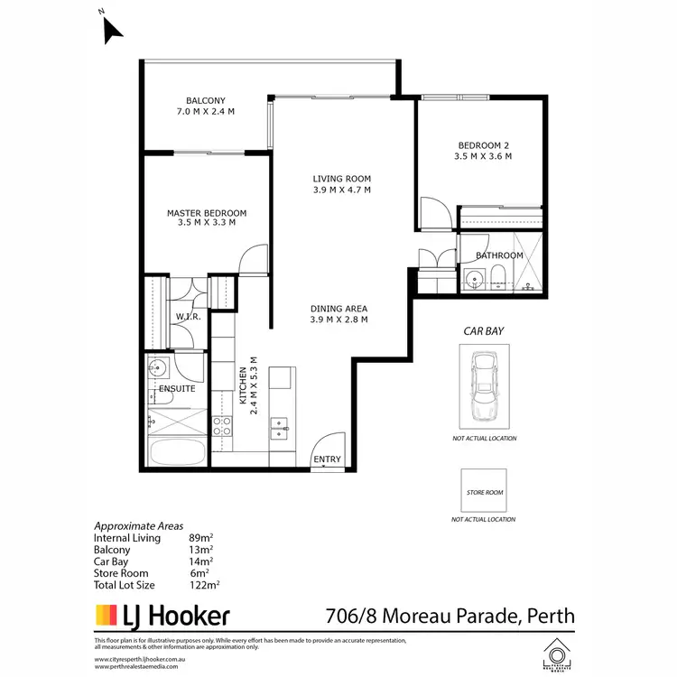 Floorplan of Homely apartment listing, 706/8 Moreau Parade, East Perth WA 6004