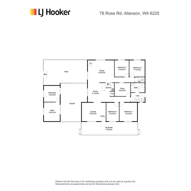 Floorplan of Homely house listing, 78 Rose Road, Allanson WA 6225