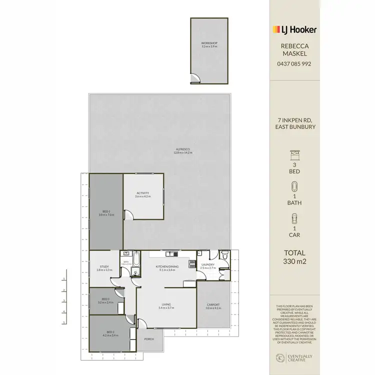 Floorplan of Homely house listing, 7 Inkpen Road, East Bunbury WA 6230