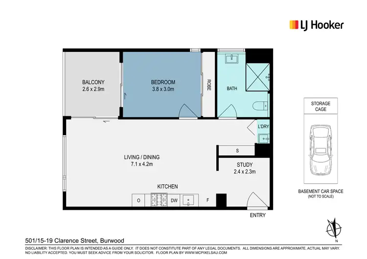 Floorplan of Homely unit listing, 501/15-19 Clarence Street, Burwood NSW 2134