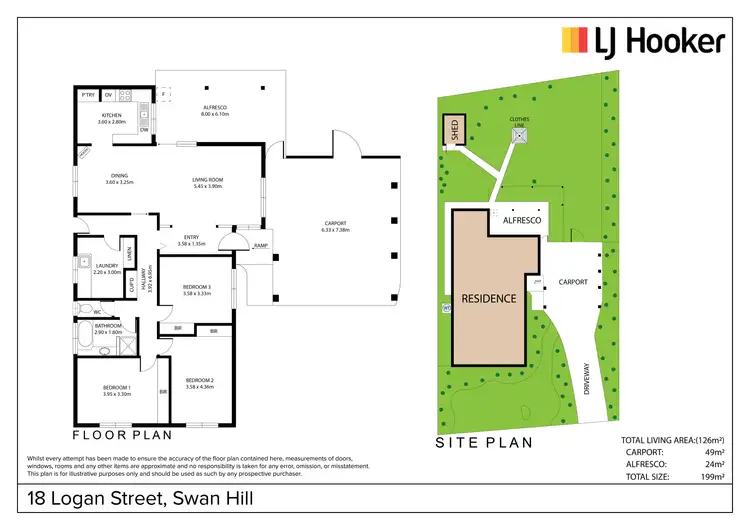 Floorplan of Homely house listing, 18 Logan Street, Swan Hill VIC 3585