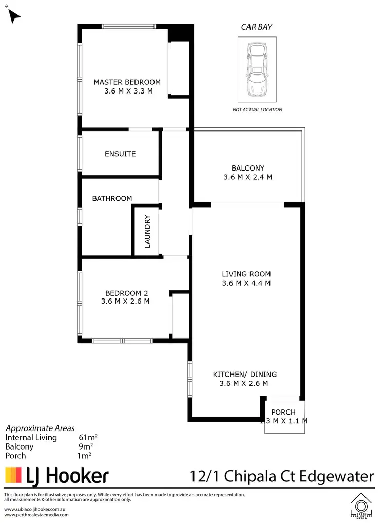 Floorplan of Homely unit listing, 12/1 Chipala Court, Edgewater WA 6027