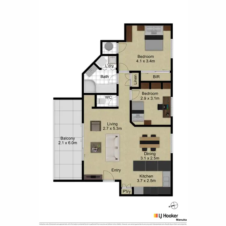 Floorplan of Homely apartment listing, 5/43 Ijong Street, Braddon ACT 2612