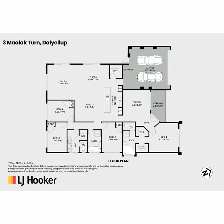Floorplan of Homely house listing, 3 Maalak Turn, Dalyellup WA 6230