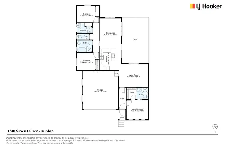 Floorplan of Homely townhouse listing, 1/40 Siroset Close, Dunlop ACT 2615
