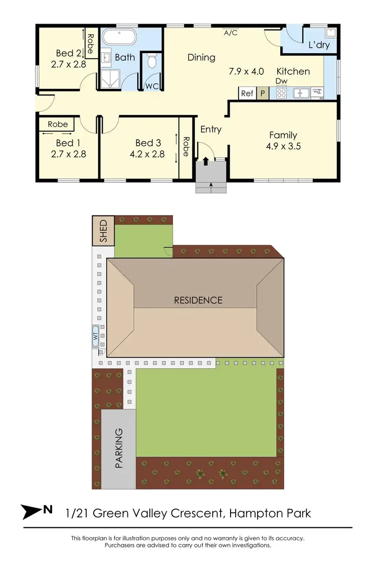 Floorplan of Homely unit listing, 1/21 Green Valley Crescent, Hampton Park VIC 3976