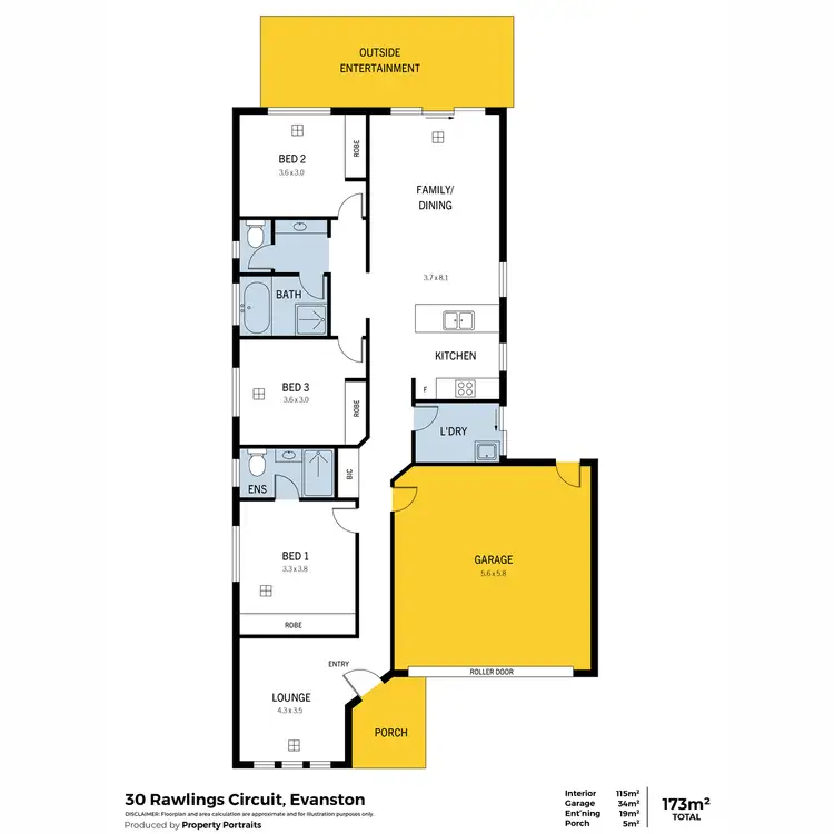 Floorplan of Homely house listing, 30 Rawlings Circuit, Evanston SA 5116