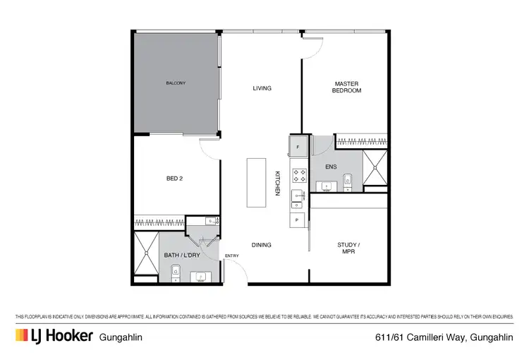 Floorplan of Homely apartment listing, 2 Bed + Study 611/61 Camilleri Way, Gungahlin ACT 2912