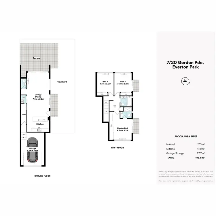 Floorplan of Homely townhouse listing, 7/20 Gordon Parade, Everton Park QLD 4053